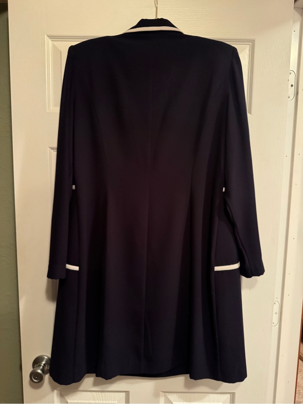 Danny & Nicole 2piece Navy Blue & White Sheath Midi Dress with Jacket - Picture 6 of 12